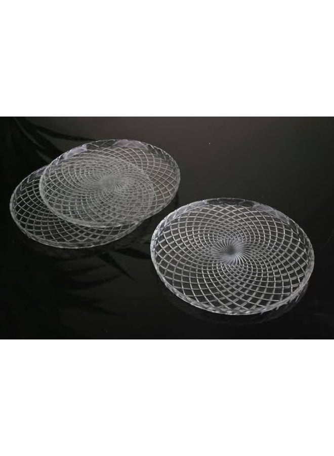 طقم أطباق تقديم زجاج دائري شفاف 6 قطع مقاس 21 سم – أوعية زجاجية بحواف مرتفعة للتقديم والضيافة والاستخدام اليومي – تصميم عملي وأنيق - Image 4